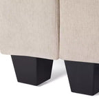 Divanetto modulare in ciniglia crema / grigio / grigio chiaro / tortora per 2 – Porte USB e Type-C, tasche laterali