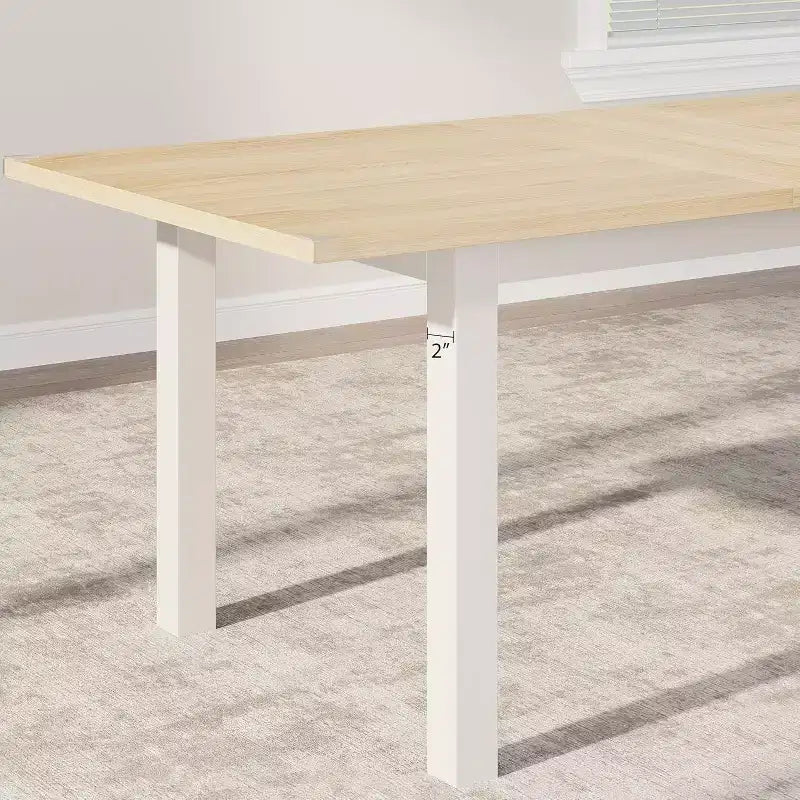 Tavolo da pranzo allungabile beige, rettangolare, 4-6 posti