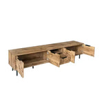 Mobile TV in Legno Naturale per TV fino a 85", Consolle Media da 200 cm con Contenitore