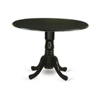 Set da pranzo rotondo nero in 3 pezzi per 2 persone, sedie con seduta in legno
