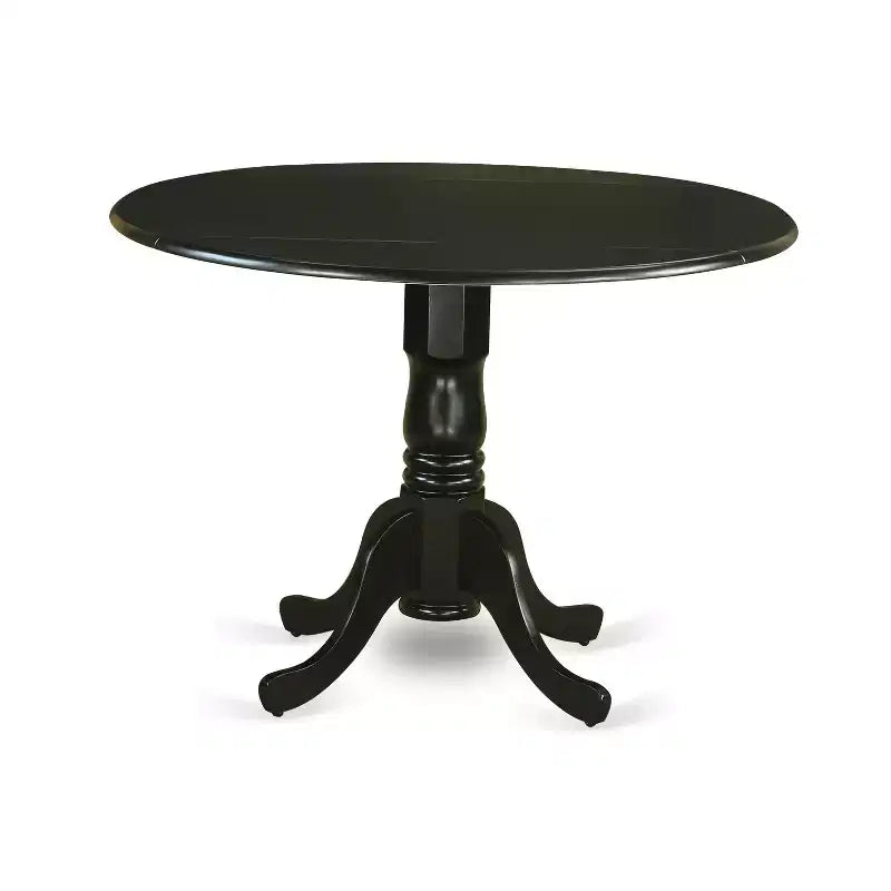 Set da pranzo rotondo nero in 3 pezzi per 2 persone, sedie con seduta in legno