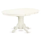 Set tavolo da pranzo allungabile ovale bianco lino, 6 posti, 7 pezzi