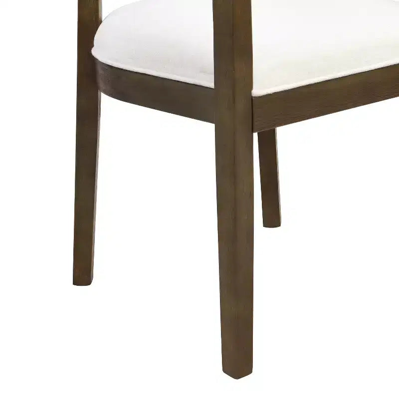Set da pranzo rettangolare imbottito marrone, 6 posti, 7 pezzi