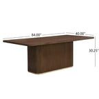 Set da pranzo rettangolare imbottito marrone, 6 posti, 7 pezzi