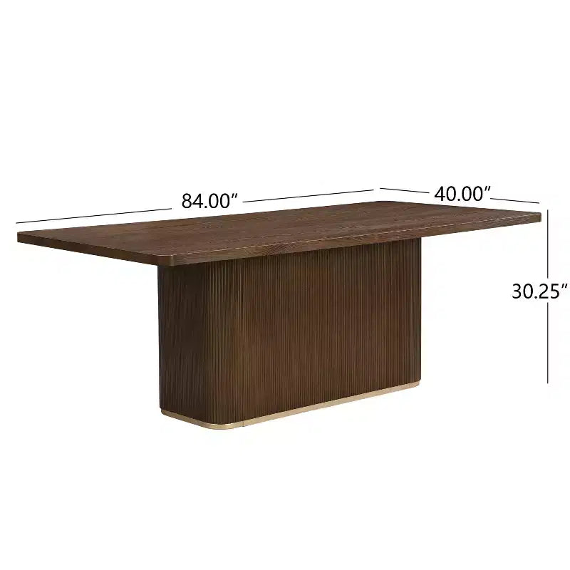 Set da pranzo rettangolare imbottito marrone, 6 posti, 7 pezzi