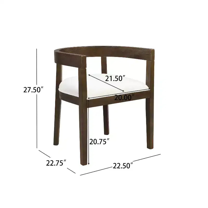 Set da pranzo rettangolare imbottito marrone, 6 posti, 7 pezzi