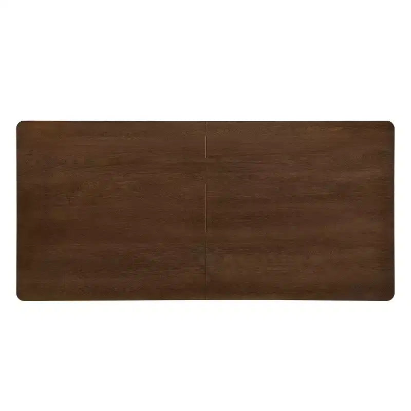 Set da pranzo rettangolare imbottito marrone, 6 posti, 7 pezzi