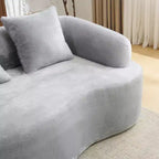 Divano sezionale a L in ciniglia beige/verde/grigio con chaise longue, 4 posti