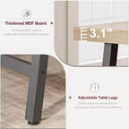 Tavolo da pranzo rettangolare da 63", marrone/grigio/color legno, piano in legno e struttura in metallo, 4-6 posti a sedere