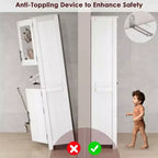 Rovere Bianco / Mobile Alto Contenitore Colore Retrò con Ante in Vetro, Ripiani Regolabili e Cassetto – Uso per 1 Persona