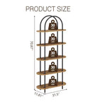 Libreria ad arco a 5 ripiani, industriale a scaffale aperto, singola, colore Nero e Grigio / Nero e Retrò / Oro e Bianco