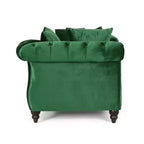 Chaise longue in velluto trapuntato nero / smeraldo / blu navy per 2, stile moderno e glamour