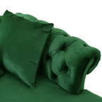 Chaise longue in velluto trapuntato nero / smeraldo / blu navy per 2, stile moderno e glamour