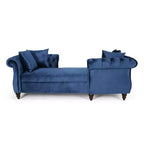 Chaise longue in velluto trapuntato nero / smeraldo / blu navy per 2, stile moderno e glamour