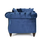 Chaise longue in velluto trapuntato nero / smeraldo / blu navy per 2, stile moderno e glamour