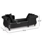 Chaise longue in velluto trapuntato nero / smeraldo / blu navy per 2, stile moderno e glamour