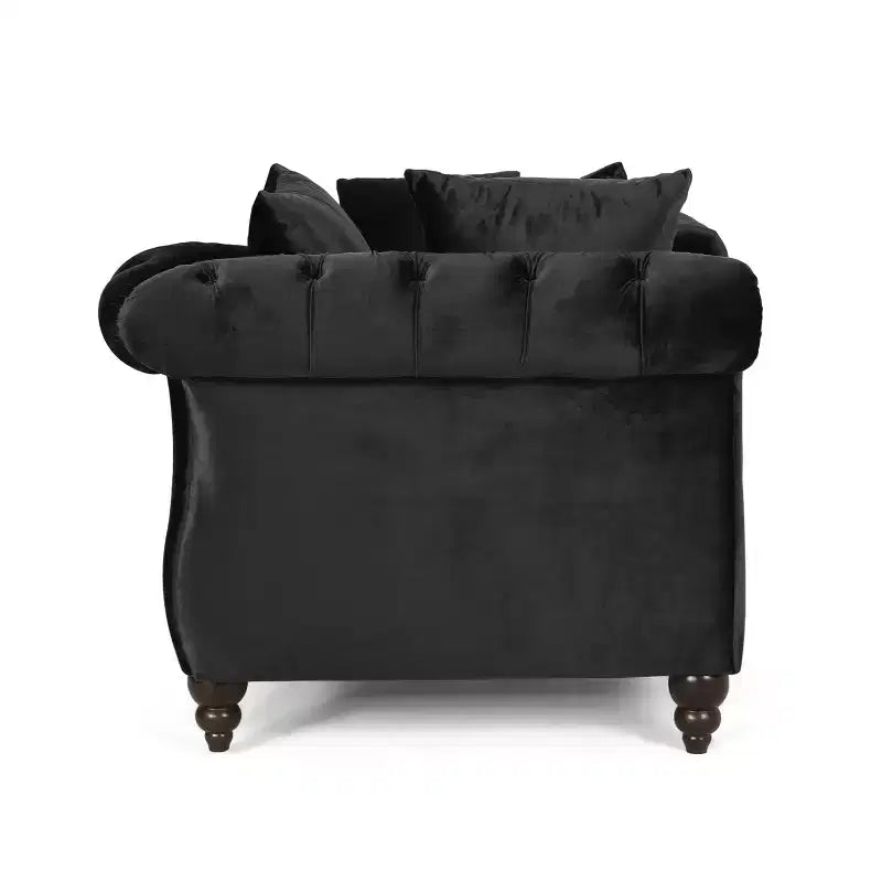 Chaise longue in velluto trapuntato nero / smeraldo / blu navy per 2, stile moderno e glamour
