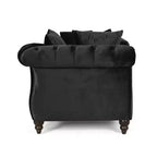 Chaise longue in velluto trapuntato nero / smeraldo / blu navy per 2, stile moderno e glamour