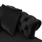 Chaise longue in velluto trapuntato nero / smeraldo / blu navy per 2, stile moderno e glamour