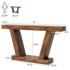 Tavolo Consolle Stretto a 2 Ripiani Marrone / Colore Legno – Montaggio 1 Persona