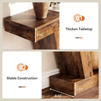 Tavolo Consolle Stretto a 2 Ripiani Marrone / Colore Legno – Montaggio 1 Persona