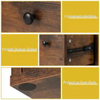 Libreria a 6 scomparti con 3 cubi aperti e 3 cassetti, Bianco/Marrone rustico, Montaggio per 1 persona
