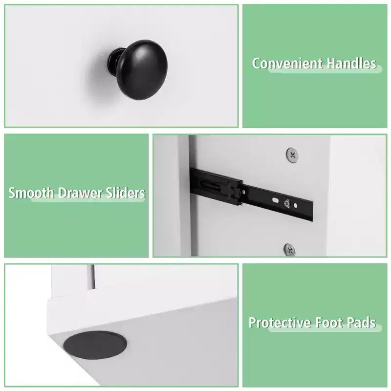 Libreria a 6 scomparti con 3 cubi aperti e 3 cassetti, Bianco/Marrone rustico, Montaggio per 1 persona