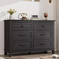 6 Drawer Dresser for Bedroom, 47 Wide Storage Chest, Modern Wooden Closet Organizer for Living Room, Entryway