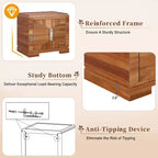 Comodino Mid-Century Modern con 2 Cassetti, Nero/Marrone Scuro/Marrone Chiaro, Set di 2