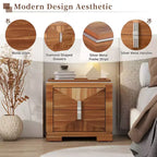 Comodino Mid-Century Modern con 2 Cassetti, Nero/Marrone Scuro/Marrone Chiaro, Set di 2