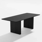 Tavolo da pranzo in legno massello Black Wave Leg, 8 posti a sedere