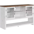 Mobile credenza moderno blu/bianco con 2 ante in vetro e 3 ripiani, unità singola per la casa