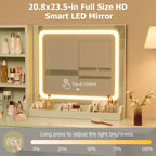 Set Tavolo da Trucco Nero/Marrone/Verde/Rosa con Specchio Illuminato, Sgabello Contenitore e Top Espandibile – 1 Persona
