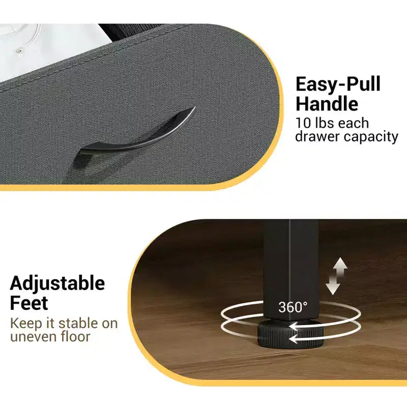 Cassettiera a 3 cassetti con cassetti in tessuto rimovibili – Nero / Grigio / Bianco / Retrò, organizer singolo