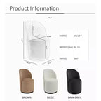 Sedia da pranzo girevole in velluto beige, senza braccioli, 1 posto