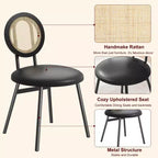Sedia da pranzo in rattan con seduta imbottita, Nera o Multipla, Set da 2 o 4