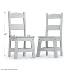 Set Sedia per Bambini in Legno Grigio, 2 Posti