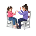 Set Sedia per Bambini in Legno Grigio, 2 Posti