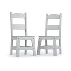 Set Sedia per Bambini in Legno Grigio, 2 Posti