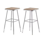 2pk 32"-39" Adjustable Heavy Duty Square Steel Barstool Gray - Hampden Furnishings