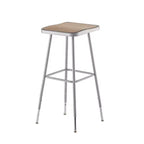 Sgabello da bar quadrato grigio in acciaio, altezza regolabile 81-99 cm, set da 2