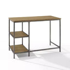 Scrivania in Rovere Lavato e Bronzo, Stile Industriale, Telaio in Acciaio, 1 Persona (42")