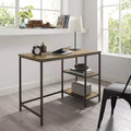 Scrivania in Rovere Lavato e Bronzo, Stile Industriale, Telaio in Acciaio, 1 Persona (42")