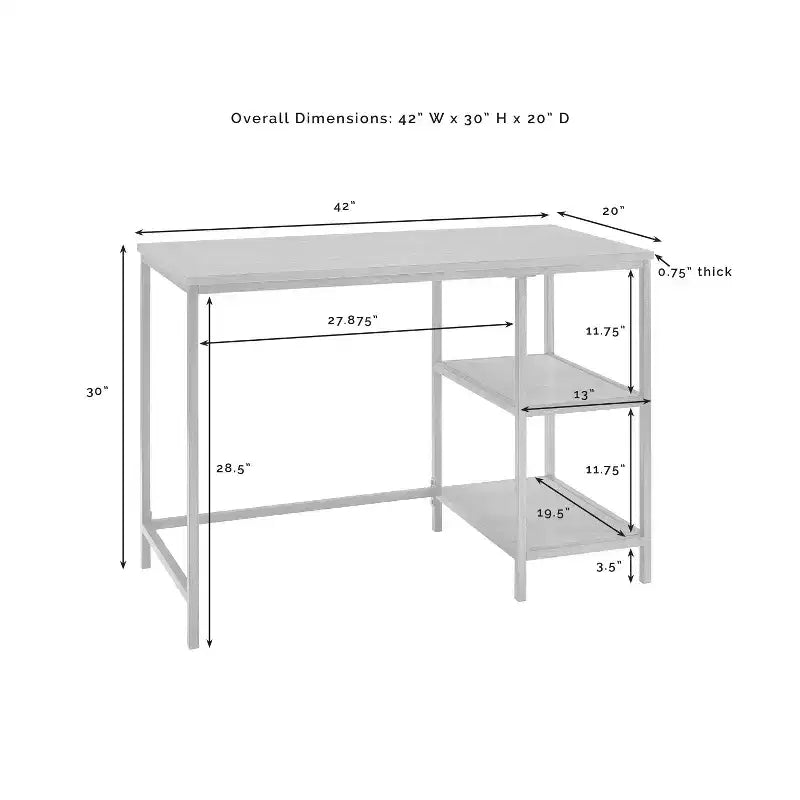 Scrivania in Rovere Lavato e Bronzo, Stile Industriale, Telaio in Acciaio, 1 Persona (42")