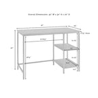 Scrivania in Rovere Lavato e Bronzo, Stile Industriale, Telaio in Acciaio, 1 Persona (42")
