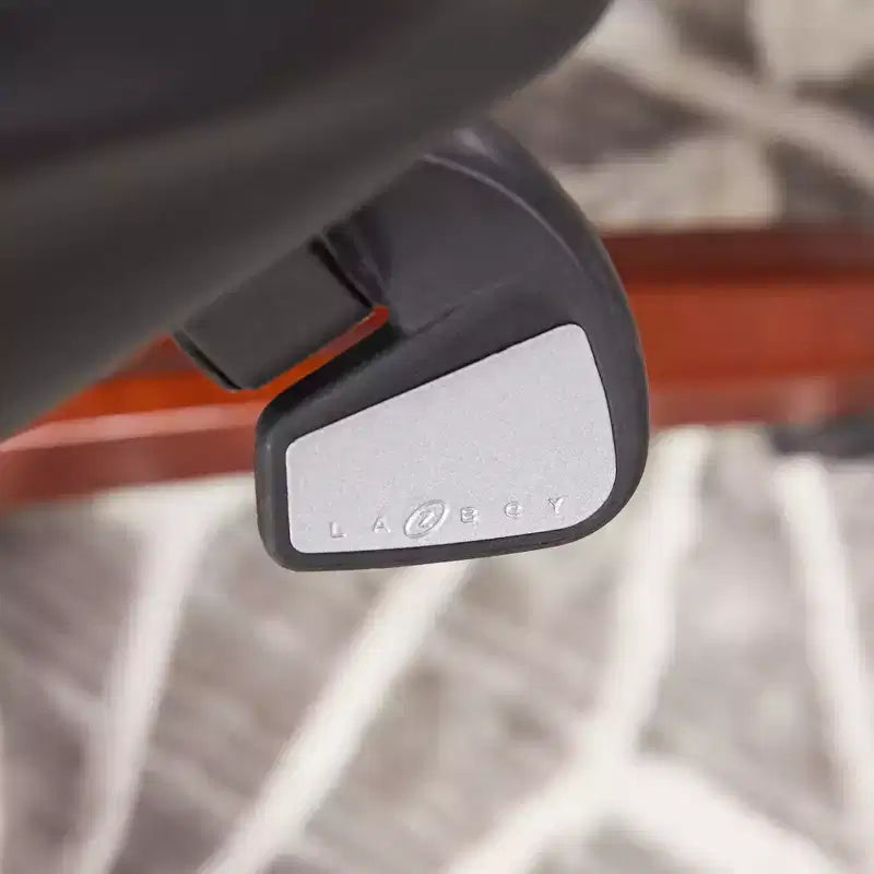 Sedia da ufficio girevole ergonomica nera, altezza regolabile, struttura in legno, 1 posto