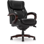 Sedia da ufficio girevole ergonomica nera, altezza regolabile, struttura in legno, 1 posto