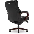 Sedia da ufficio girevole ergonomica nera, altezza regolabile, struttura in legno, 1 posto