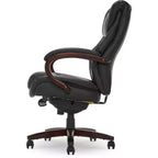 Sedia da ufficio girevole ergonomica nera, altezza regolabile, struttura in legno, 1 posto
