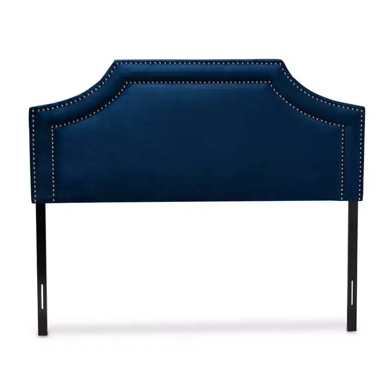 Testiera 'Nailhead' in velluto grigio – Queen e King, per 1